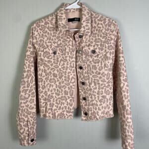 KUT from the Kloth Leopard Denim Jacket. Sz‎ XS